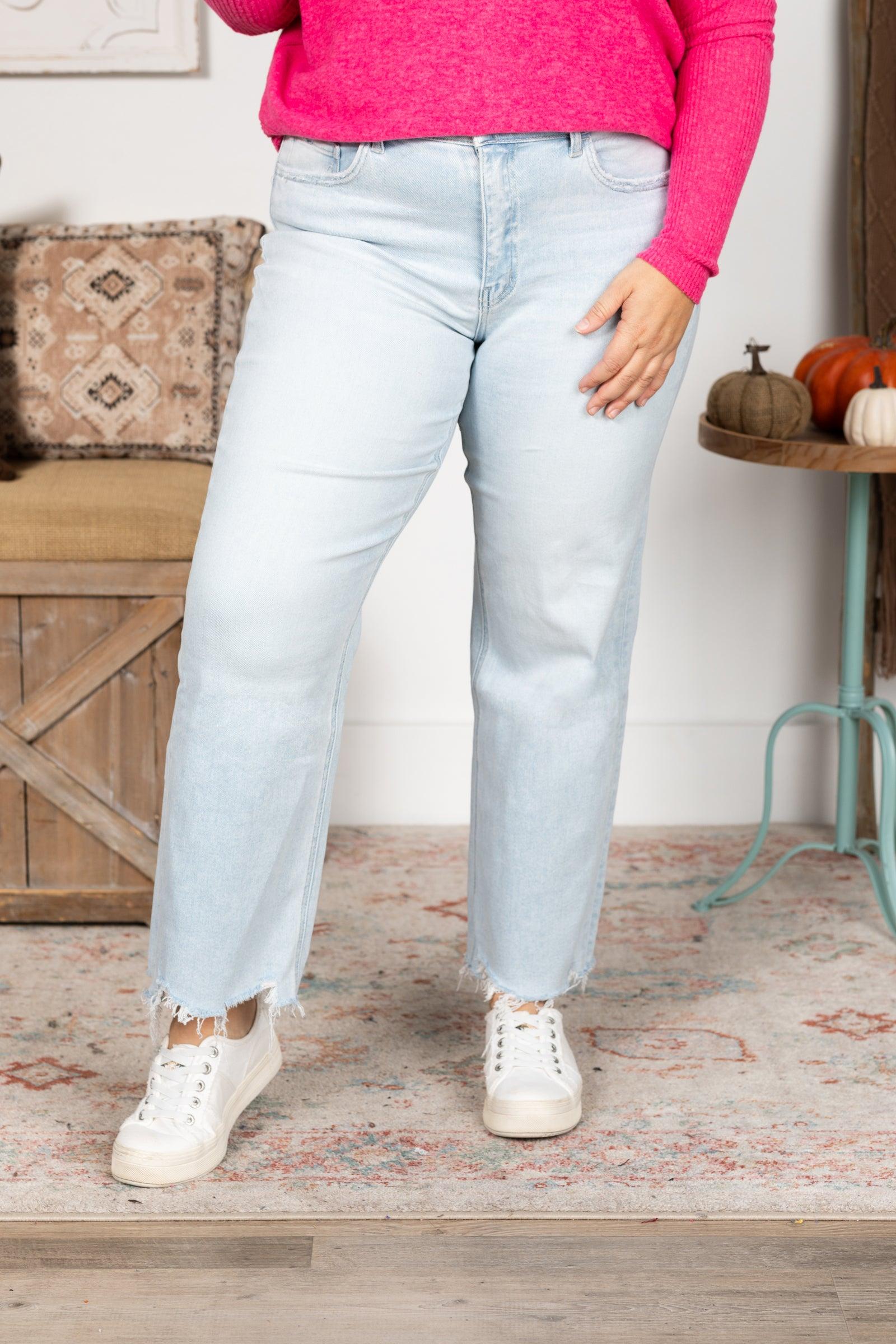 Vervet Light Wash High Rise Slim Wide Jeans Product Image