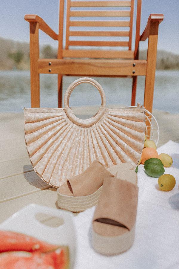 Leopard Chic Faux Leather Tote In Champagne Product Image