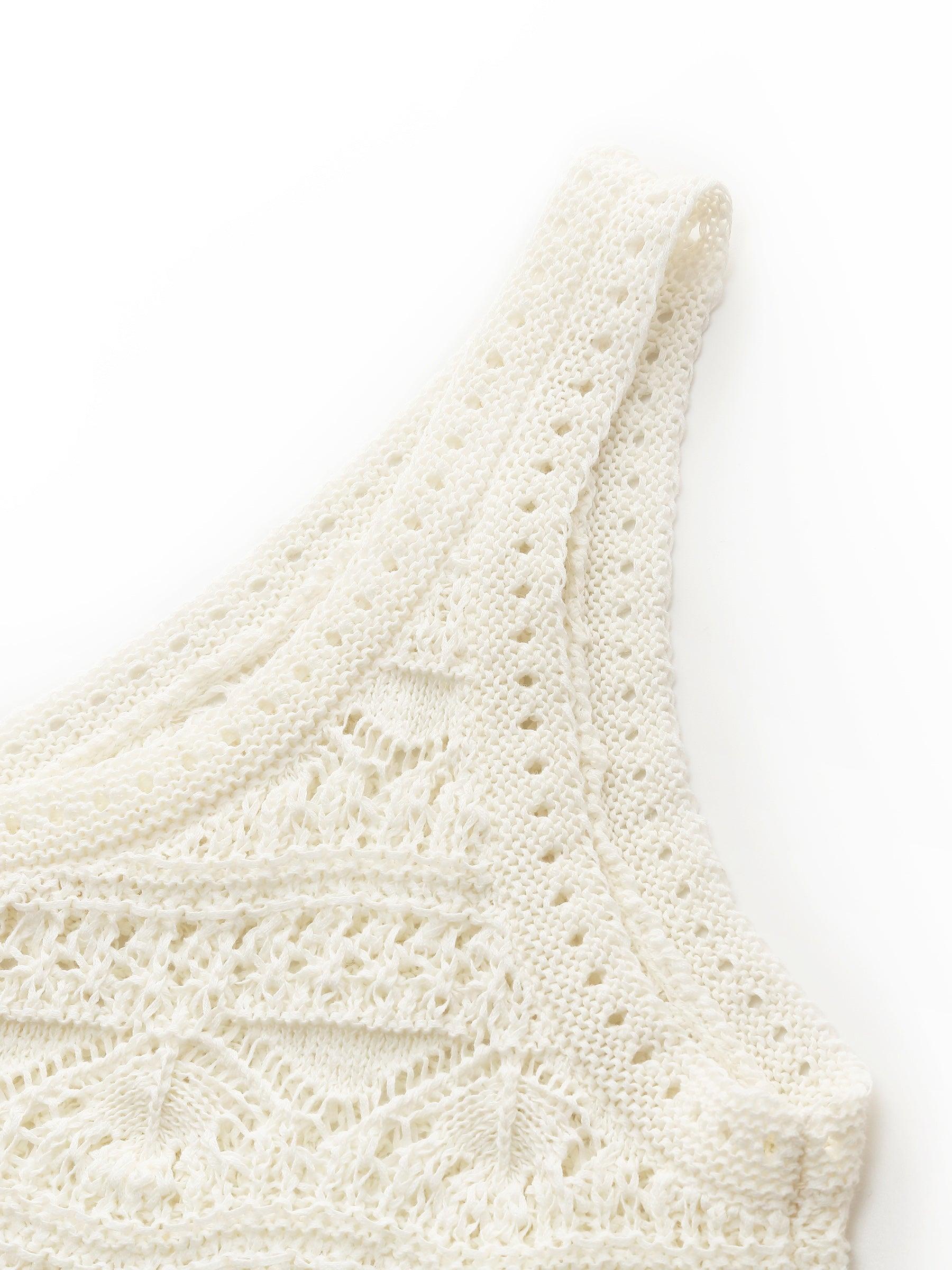 Linen Cotton Blend Women Openwork Tank Top Product Image