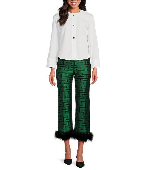 Tara Jarmon Carillon Cotton Poplin Crew Neck Long Sleeve Shirt Product Image