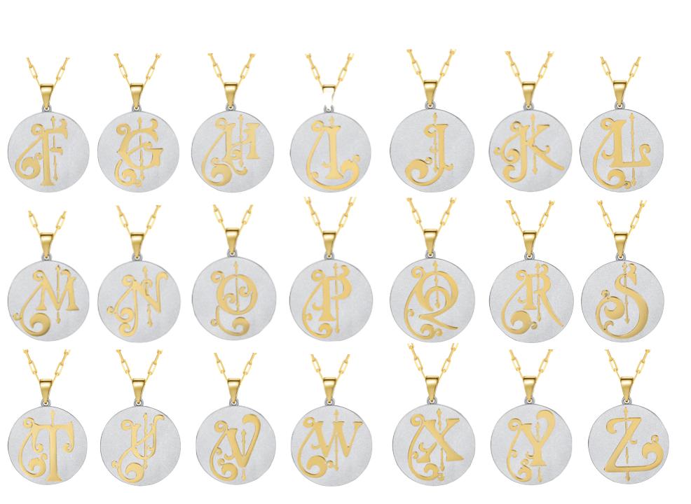 Saints & Saviors Fancy Initial Pendant Necklace A-Z Product Image