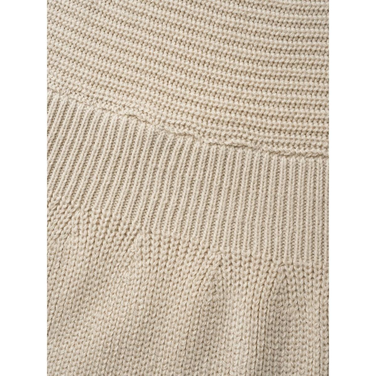 Plus Size Solid Dolman Sleeve Cable Knit Dress Apricot Women Elegant Bodycon Long Sleeve Everyday Sweater Dresses BloomChic 18-20/2X Product Image