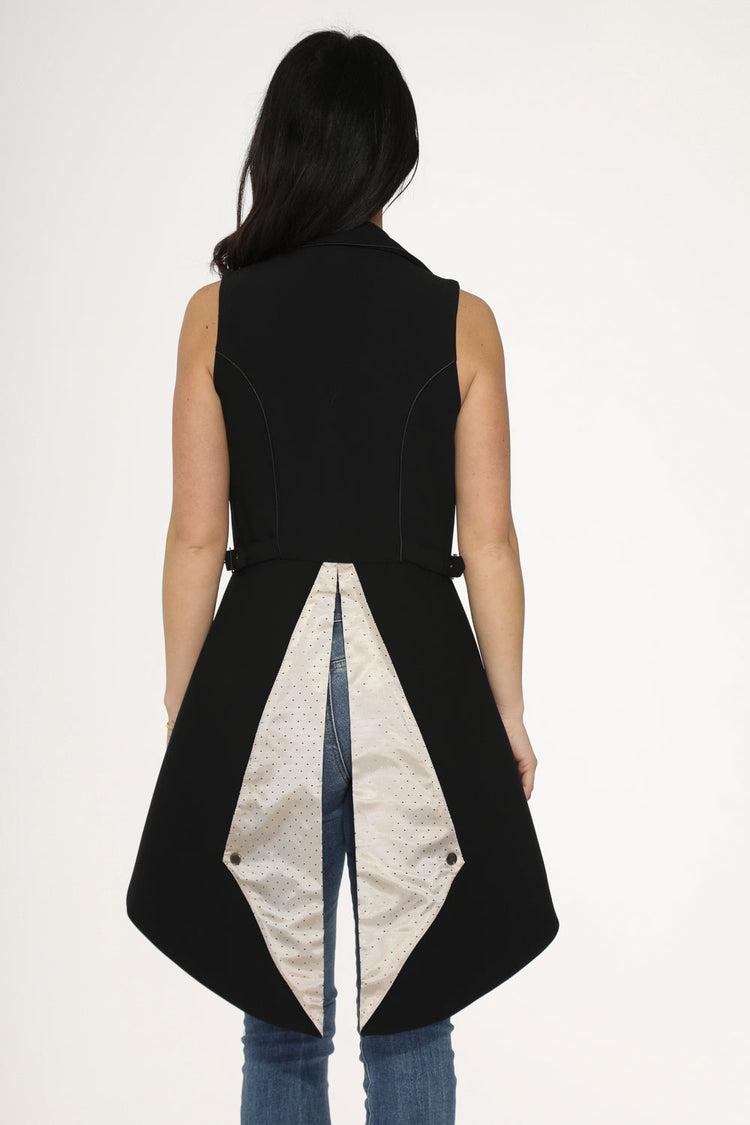 Black& Beige Pin Dot Vest Product Image