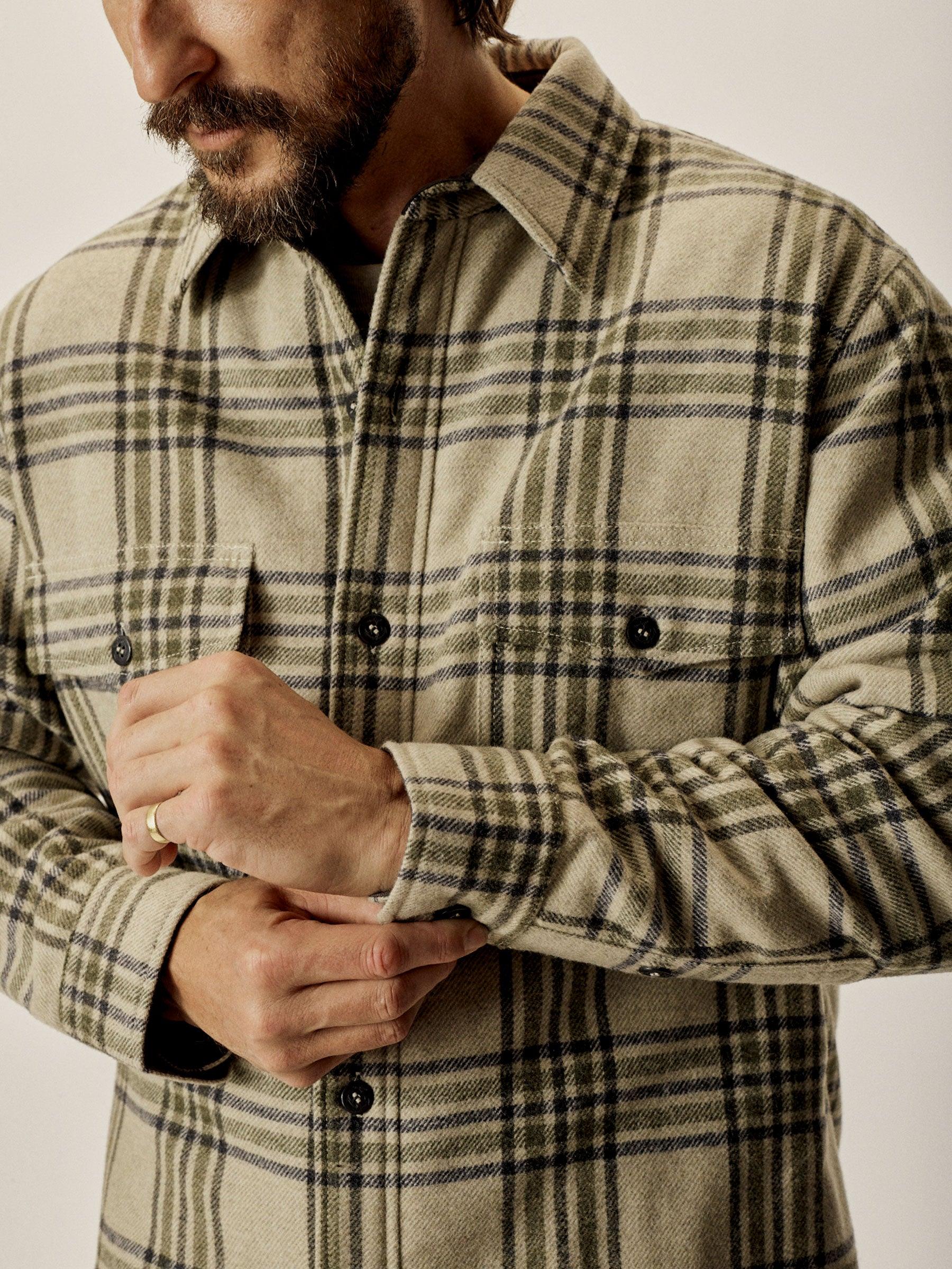 Khaki/Olive Wool Plaid CPO Jacket Product Image