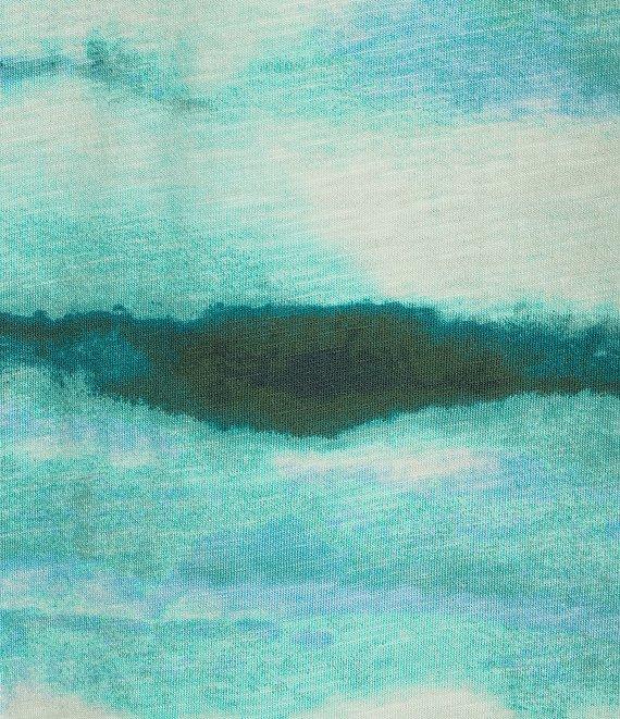 Westbound Petite Size Ocean Stripe 3/4 Sleeve Knit Crew Neck Top Product Image