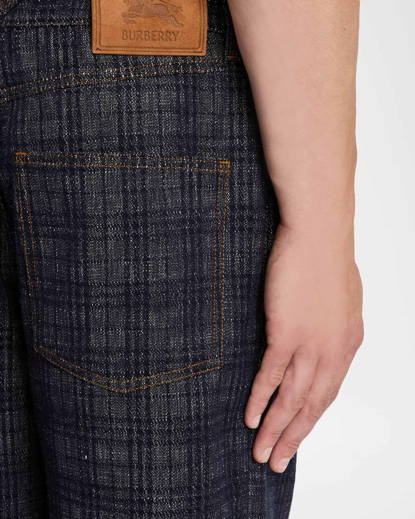 Men's Denim Check Five-Pocket Pants Product Image