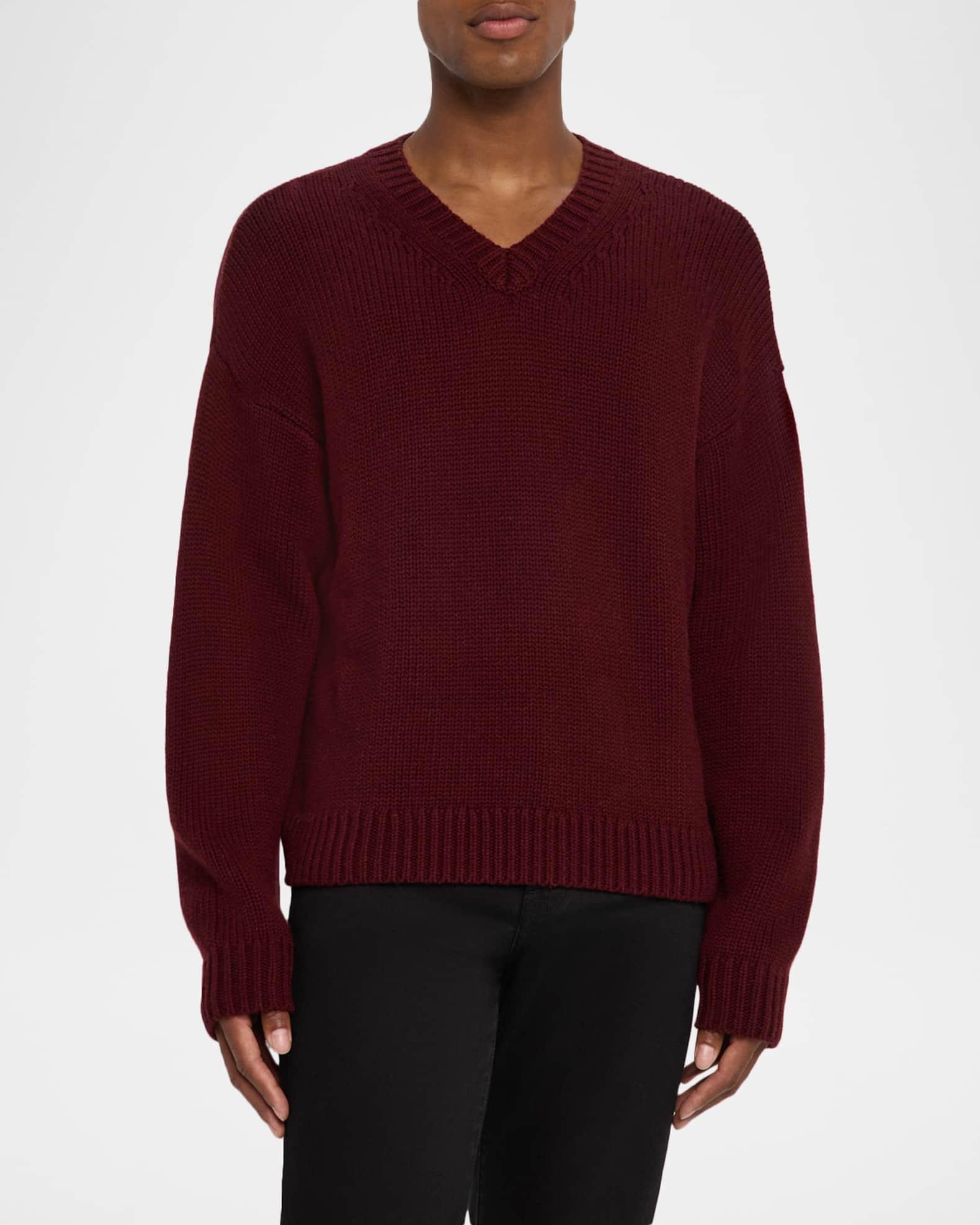 Men's Wool and Cashmere Knit V-Neck Sweater Product Image