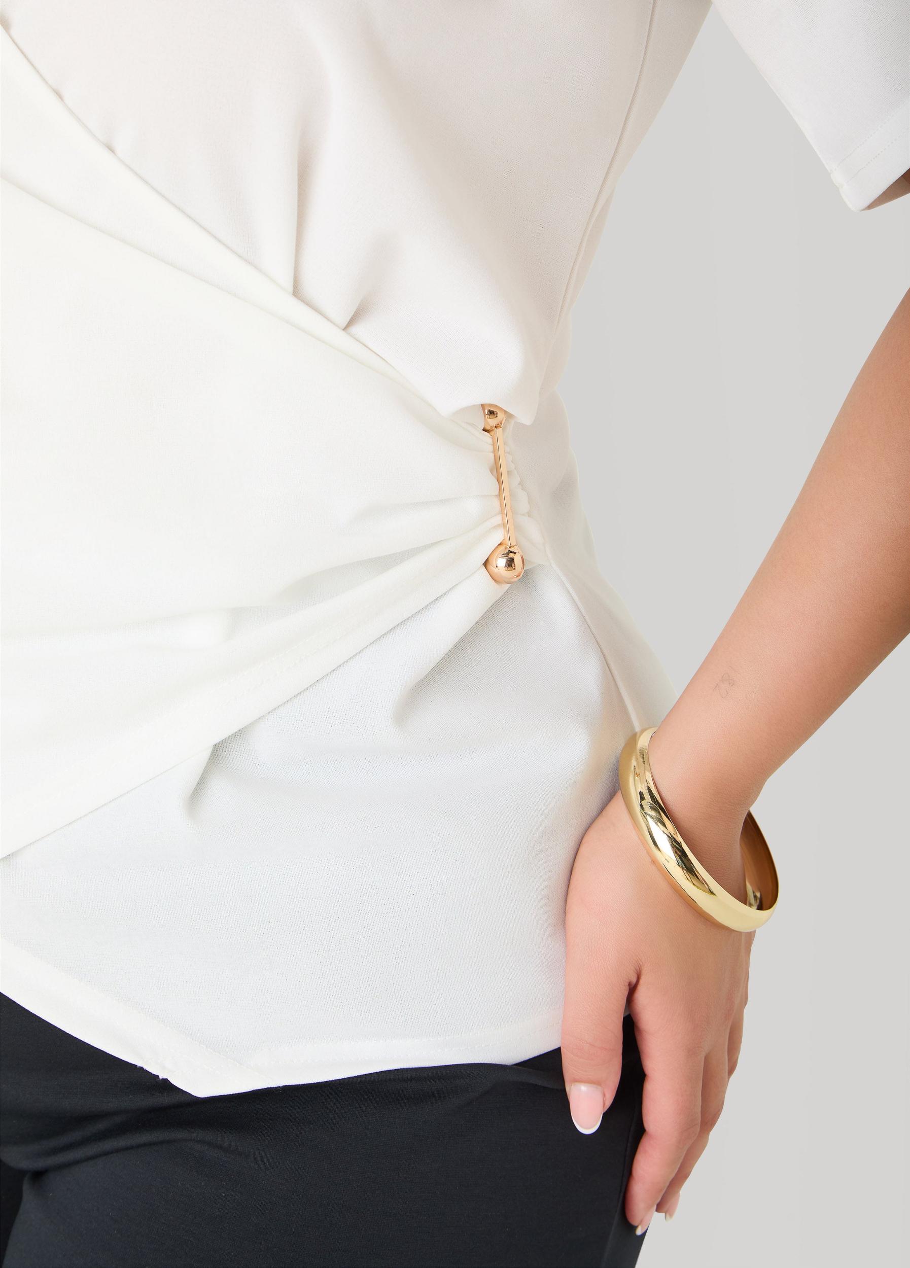 Embellished Faux Wrap Top Product Image