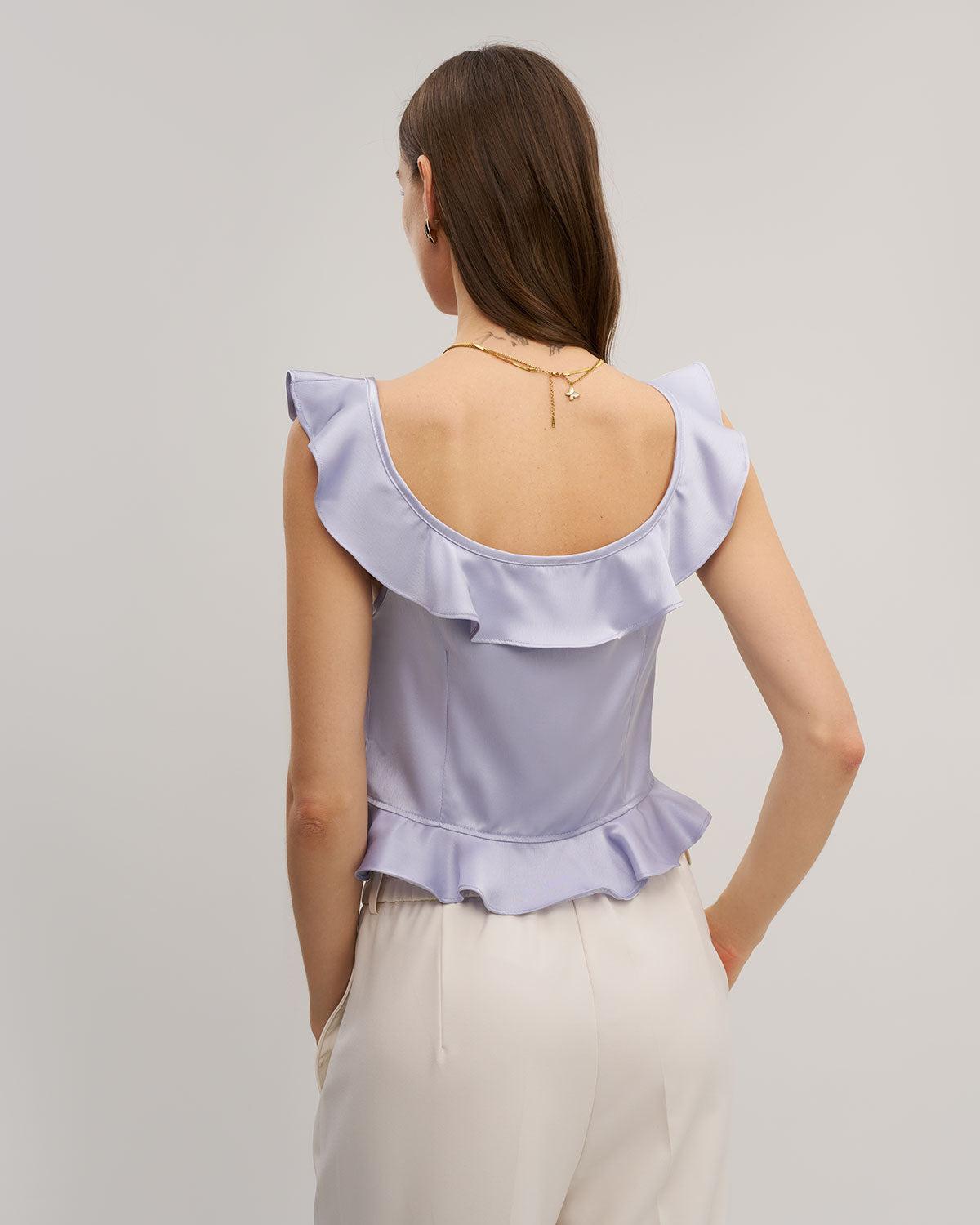 Purple Ruffle Tank Top Product Image