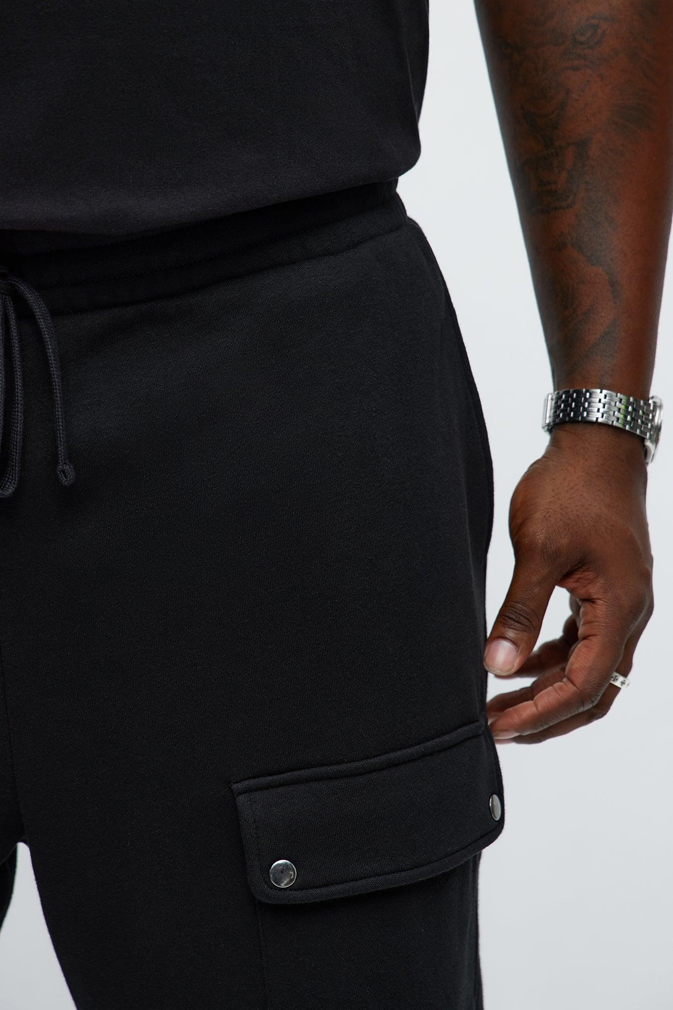 Tyson Relaxed Cargo Snap Shorts - Black Male Product Image