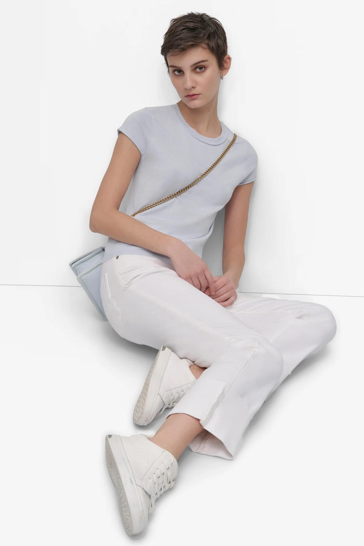 CAP SLEEVE CREW NECK KNIT Product Image