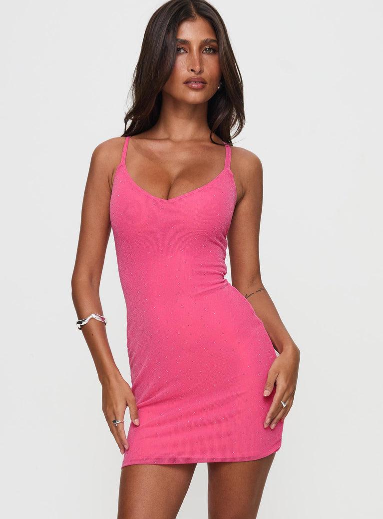 Serrano Mini Dress Hot Pink Product Image