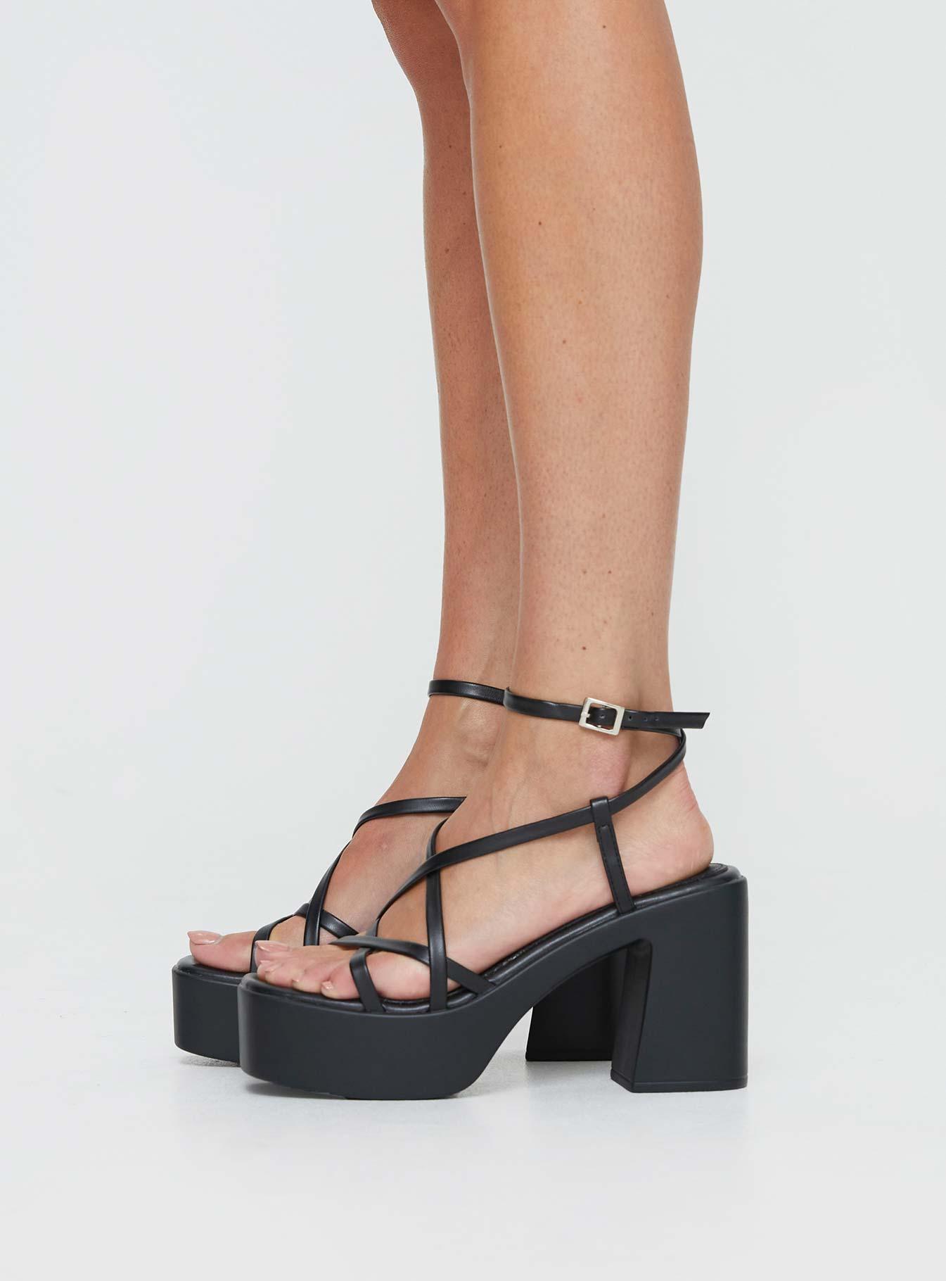 Therapy Daze Platform Heels Black Product Image