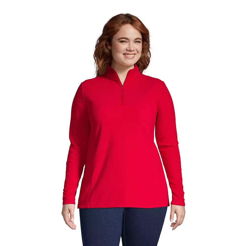 Women's Lands' End Quarter-Zip Fleece Pullover,  Product Image