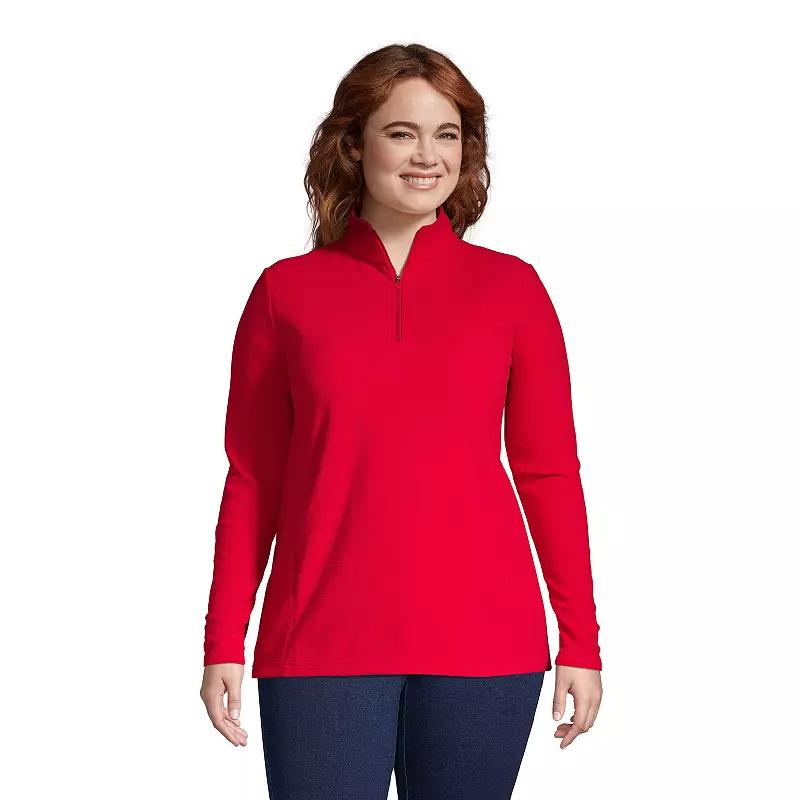 Women's Lands' End Quarter-Zip Fleece Pullover,  Product Image