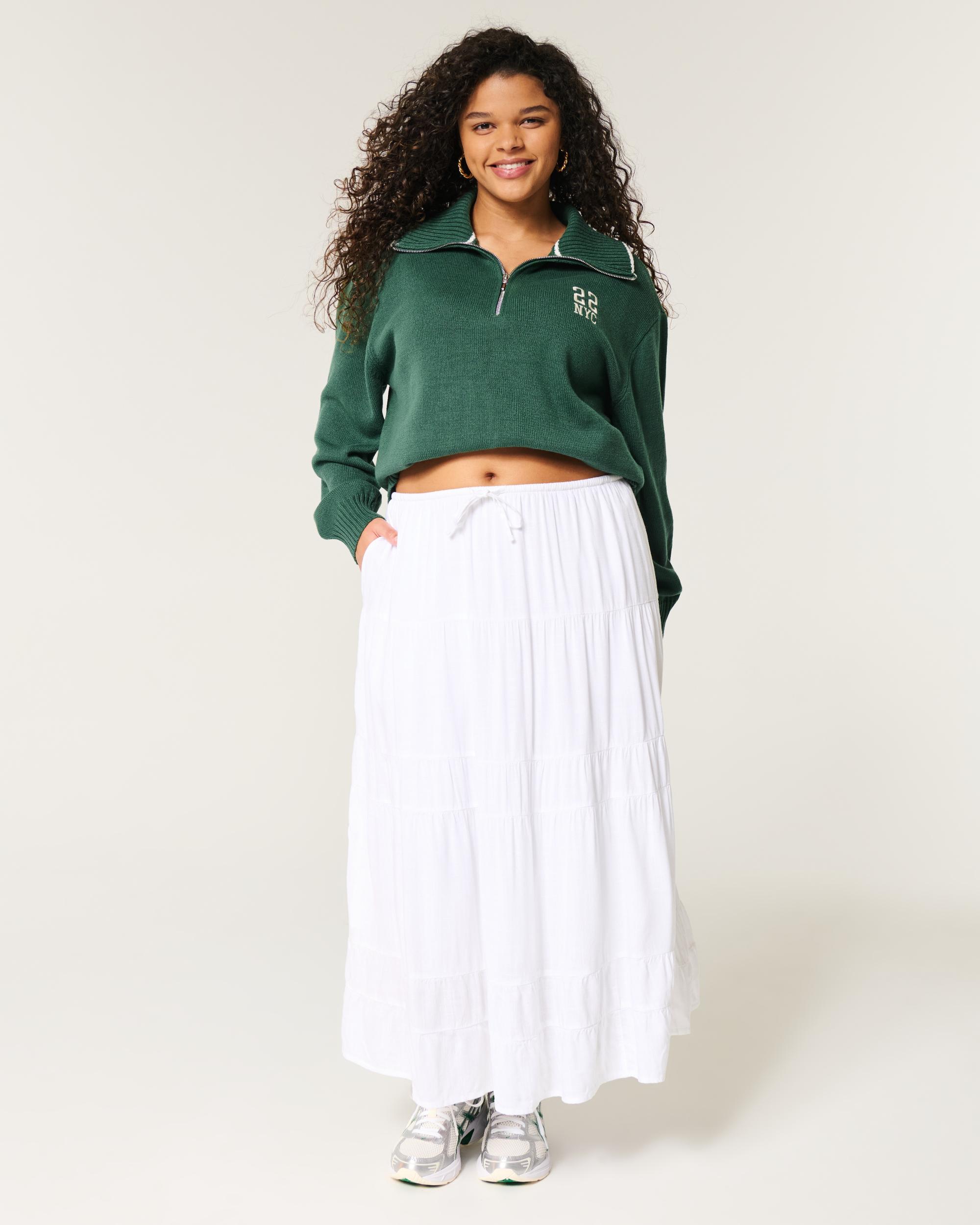 Oversized NYC Graphic Half-Zip Sweater Product Image