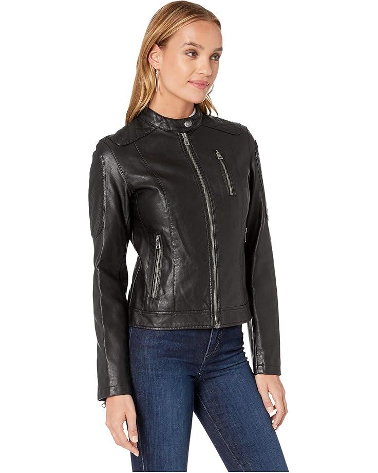 Faux Leather Moto Jacket Product Image