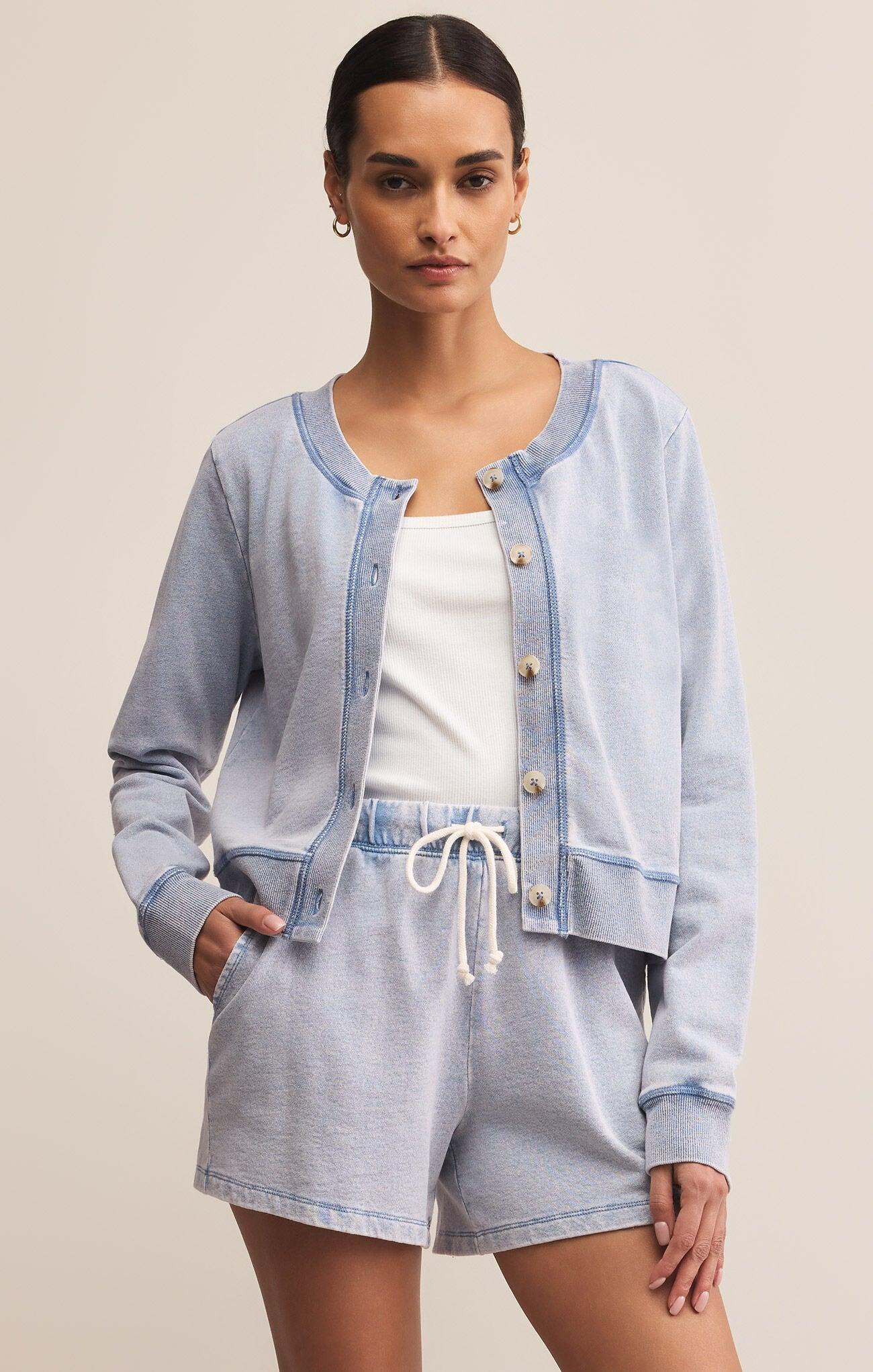 Daily Knit Denim Cardigan Product Image