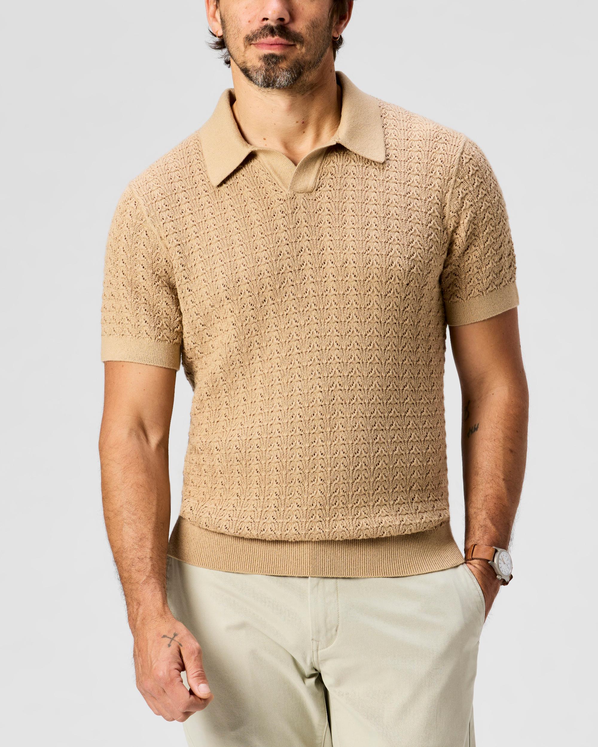 Retro Stitch Johnny Collar Polo Product Image