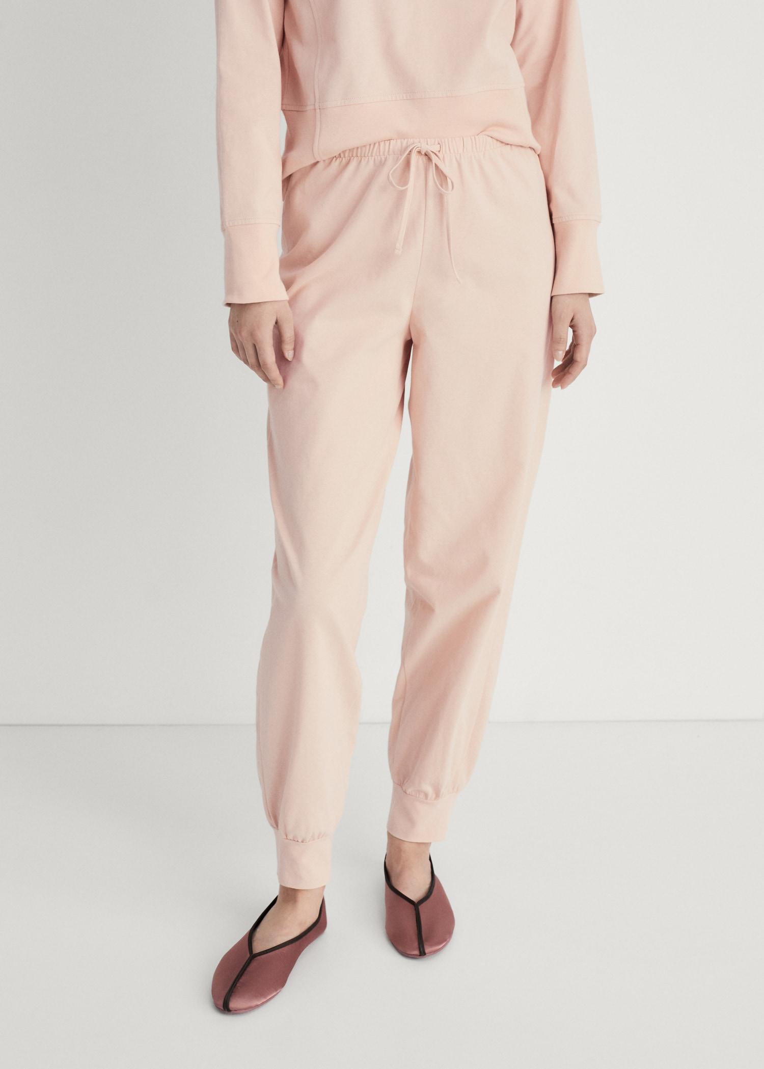 Cotton pants with soft finish - Women | MANGO USA Product Image