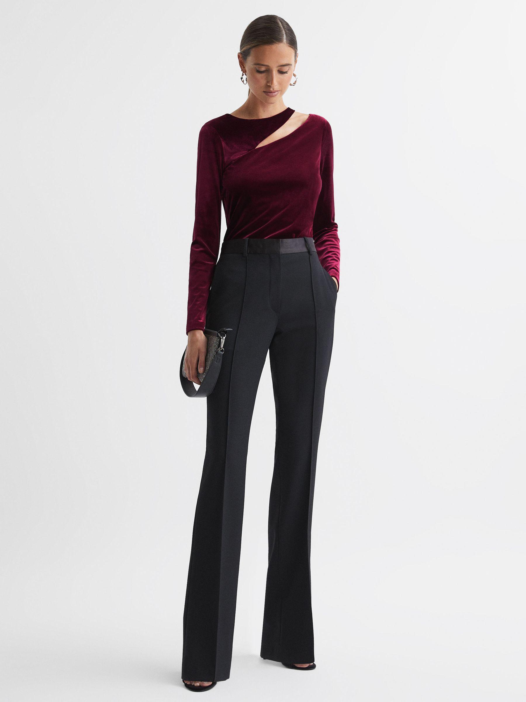 Velvet Cut-Out Top in Berry Product Image
