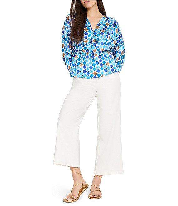 NIC + ZOE Sofia Mosaic V-Neck 3/4 Sleeve Elastic Waist Top Product Image