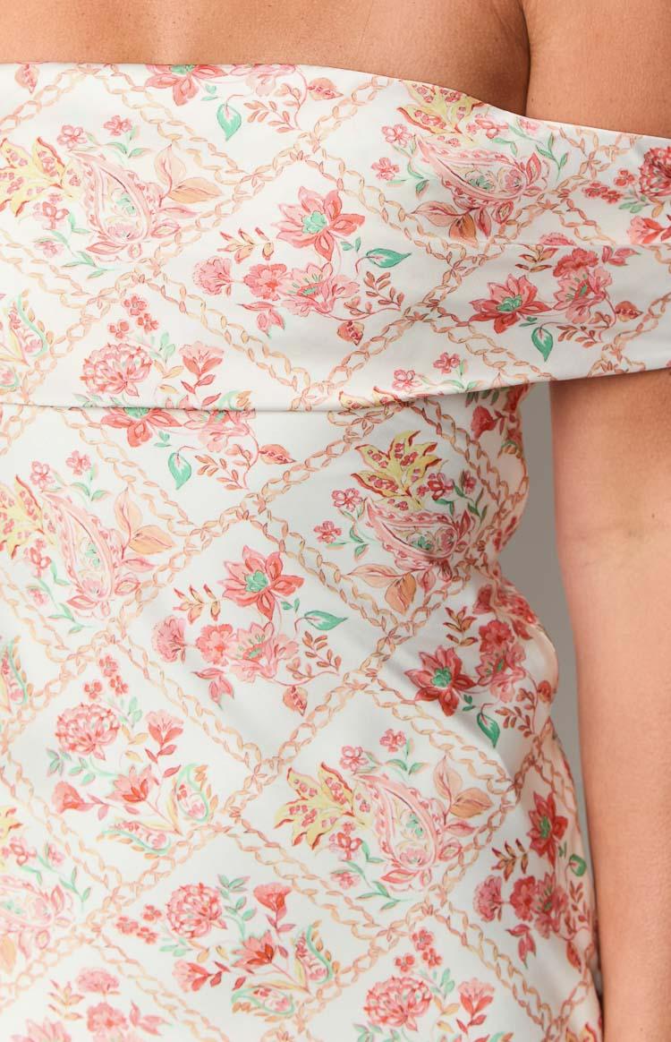 Primrose Paisley Floral Off the Shoulder Mini Dress Product Image
