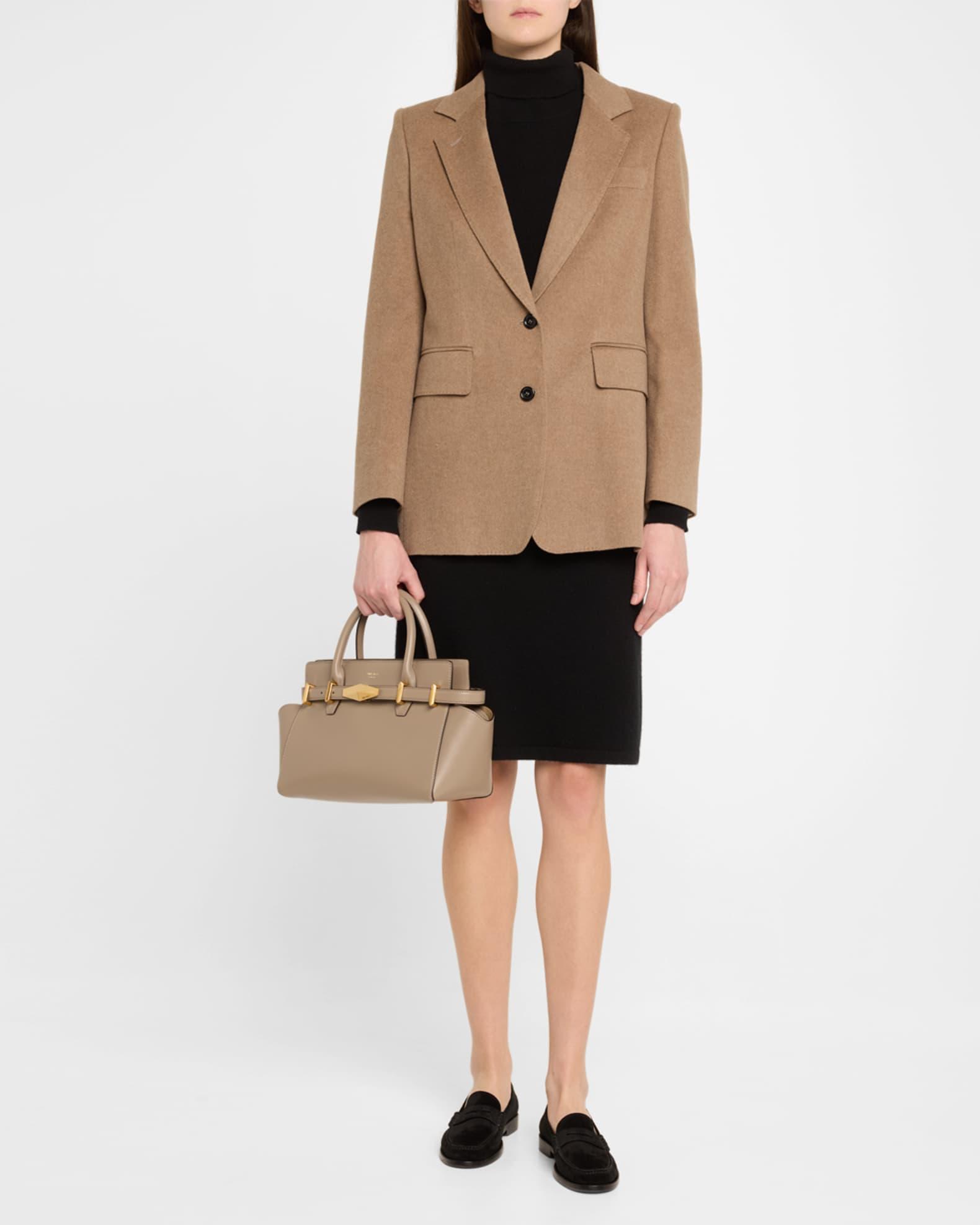 Small Diamond Belted Leather Top-Handle Bag Product Image