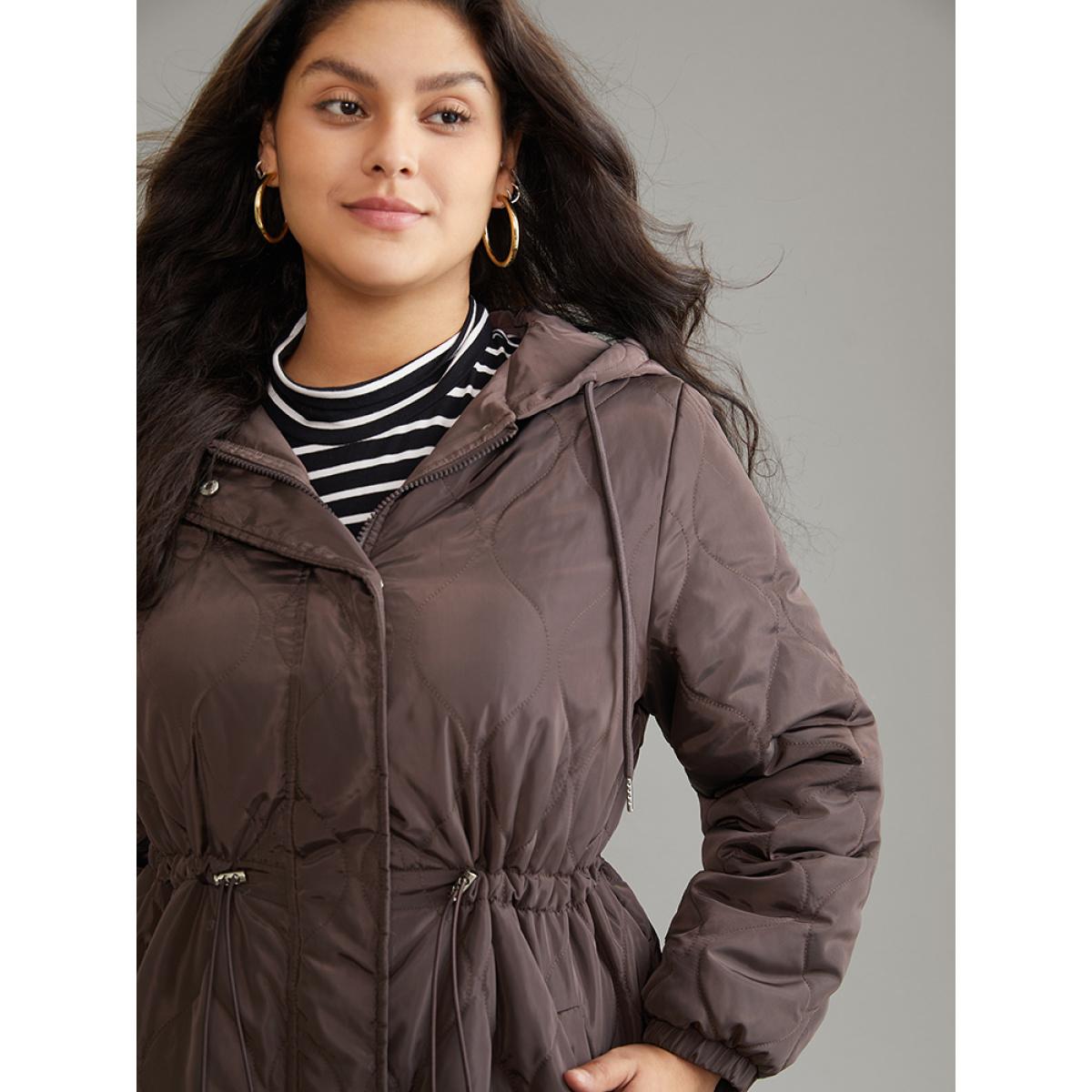 Plus Size Women Everyday Plain Lined No stretch 28/5X Pocket Casual Cotton Jackets BloomChic Product Image