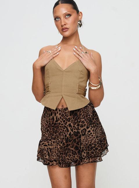 Luned Mini Skirt Leopard Tall Product Image