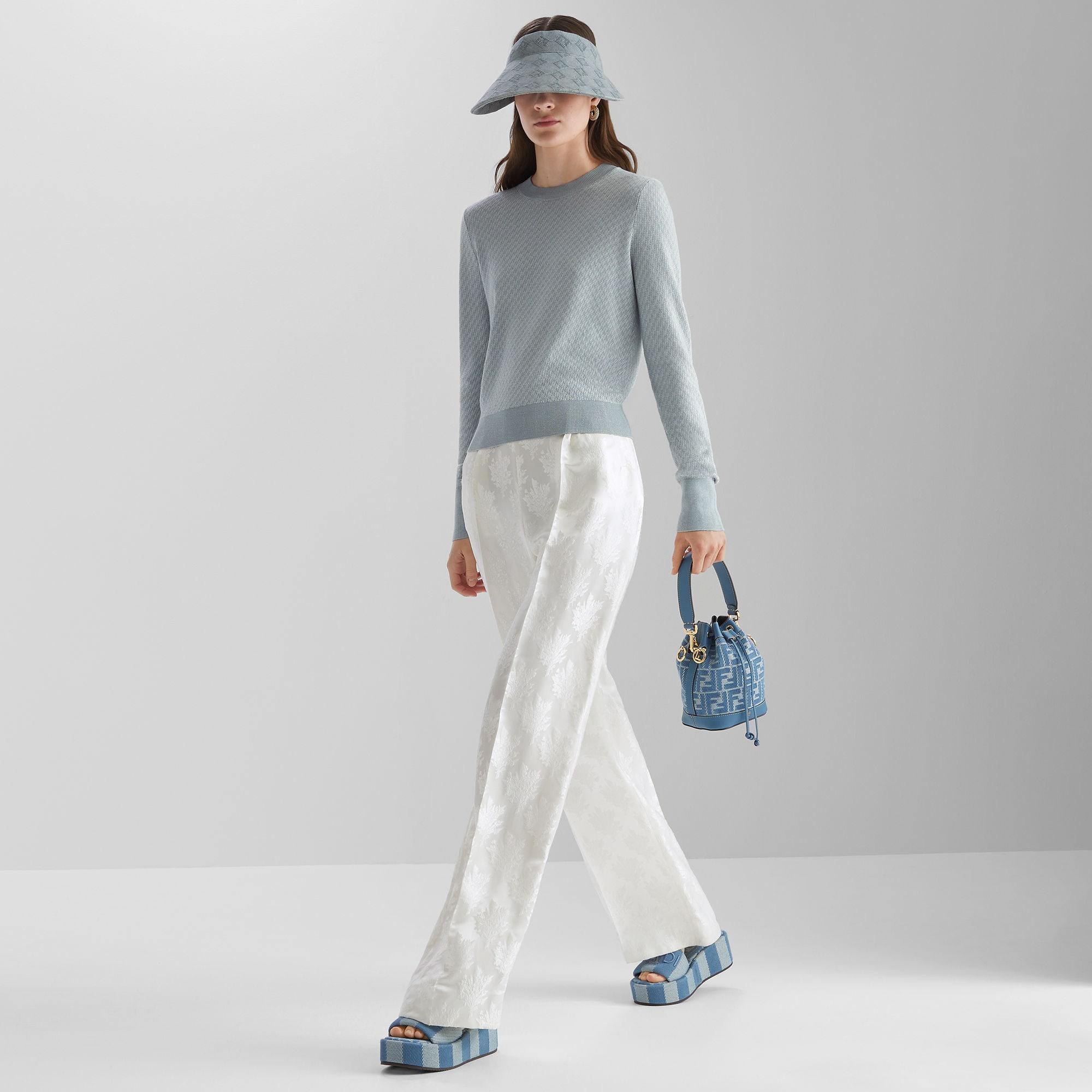 Mon TresorBlue denim-effect FF jacquard mini-bag Product Image