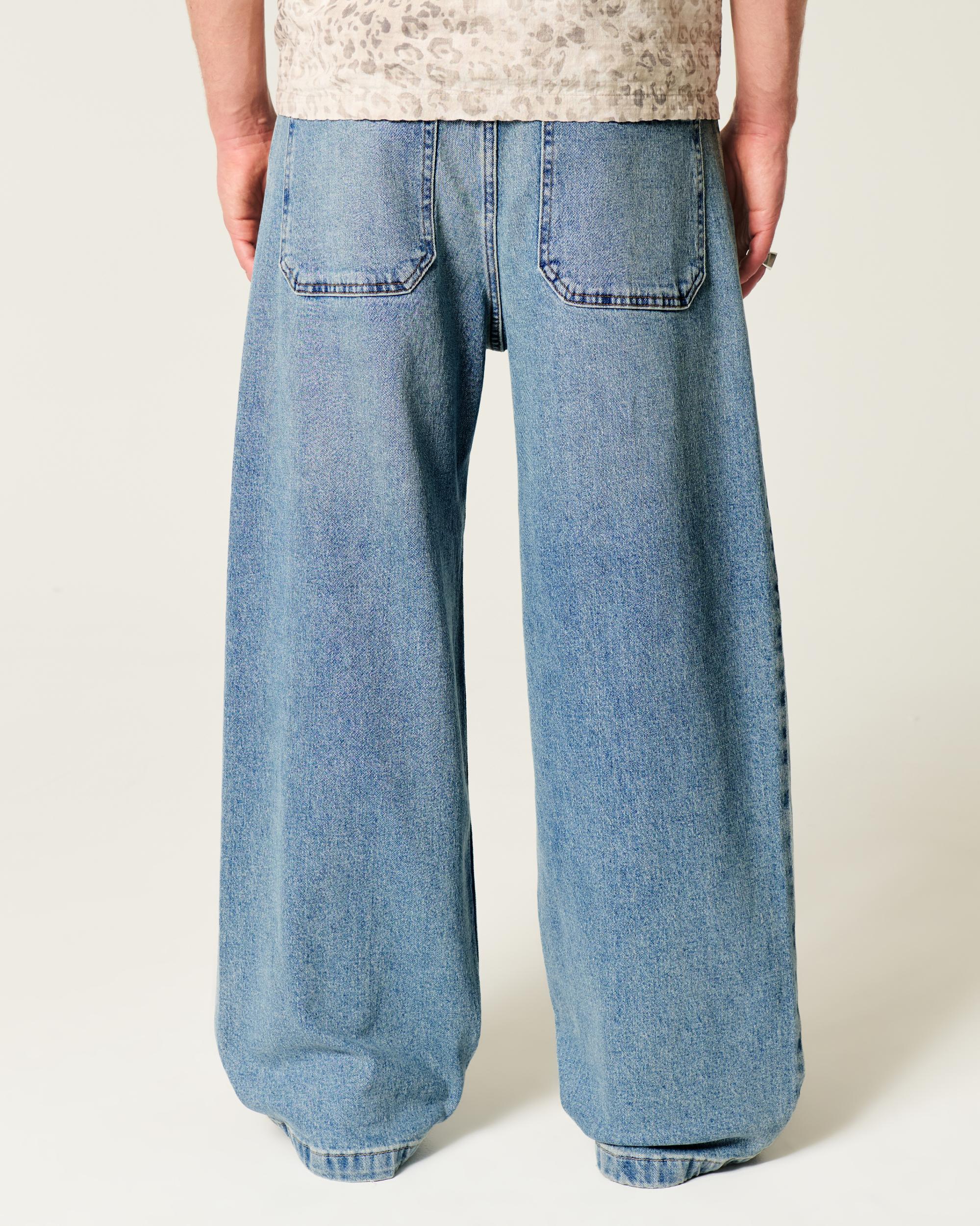 Medium Wash Super Baggy Jeans Product Image