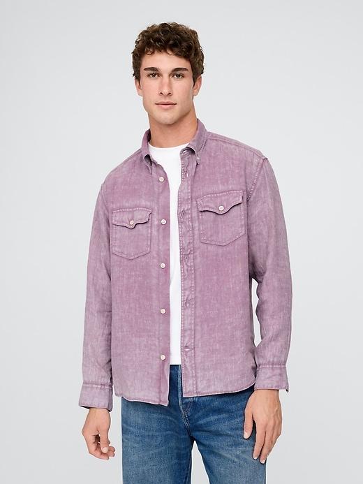 100% Linen Classic Shirt Product Image