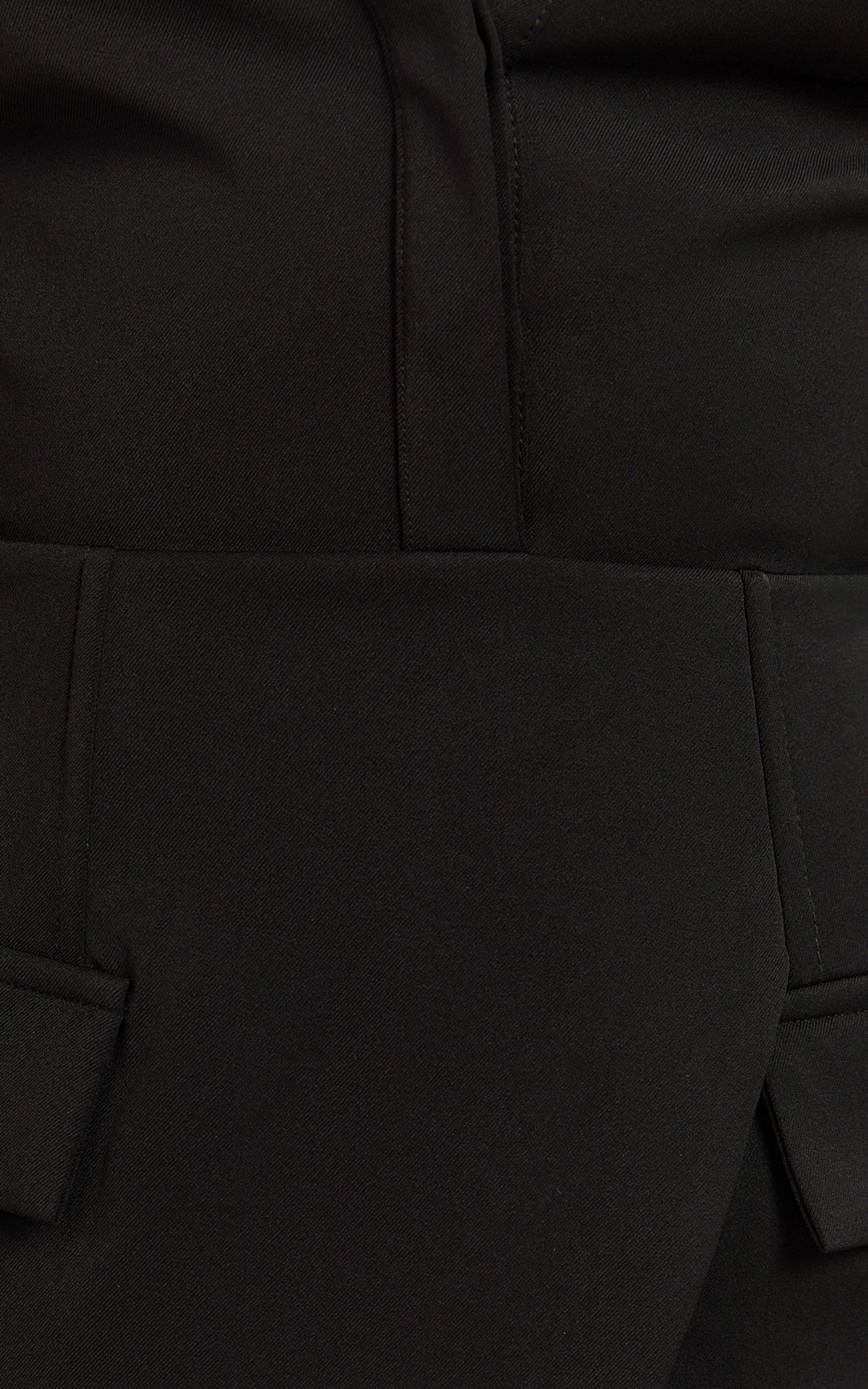 Wanda Mini Dress - Long Sleeve Faux Wrap Dress in Black Product Image