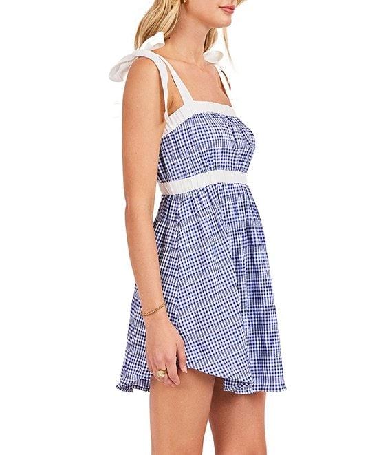 Sadie & Sage Sleeveless Gingham Printed Mini Dress Product Image