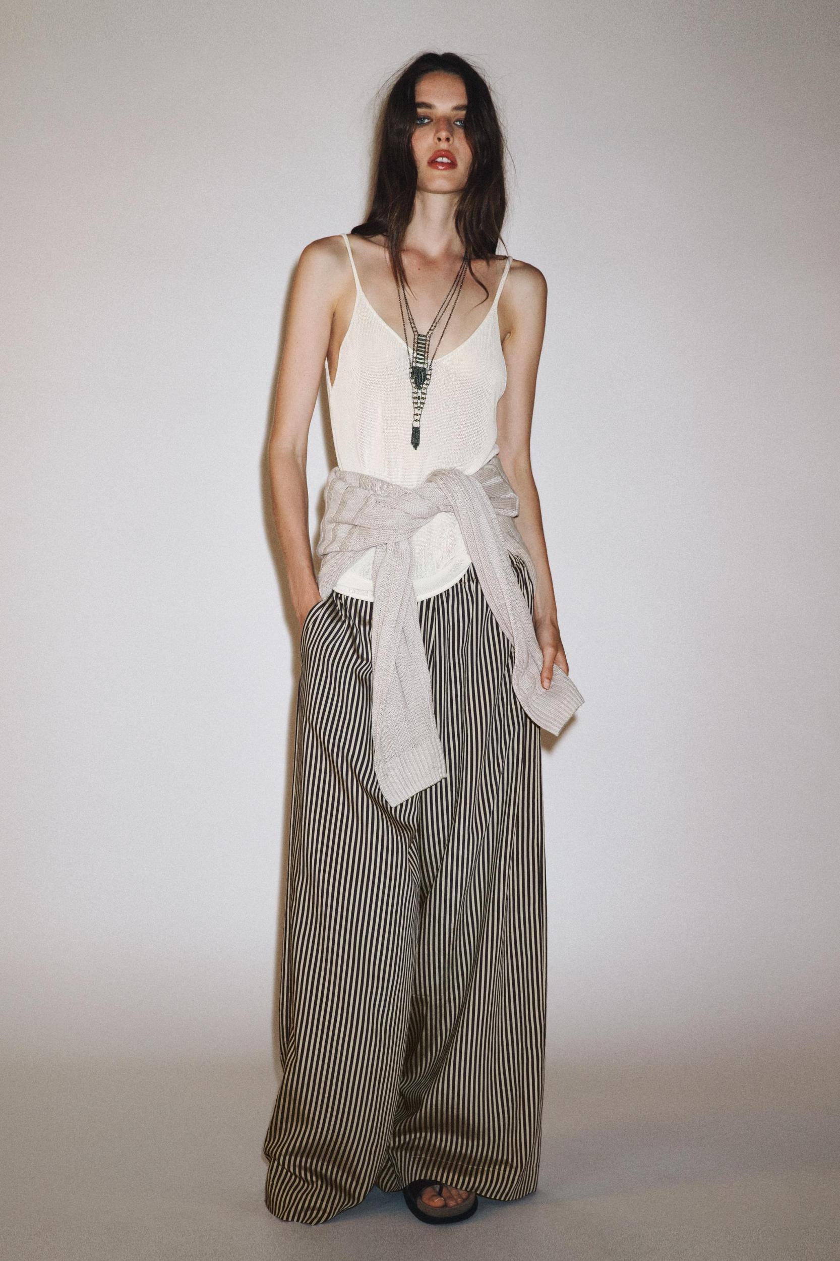ZW COLLECTION STRIPED FLOWY PANTS Product Image
