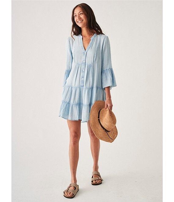 Faherty Dream Organic Cotton Gauze Tiered Kasey Dress Product Image