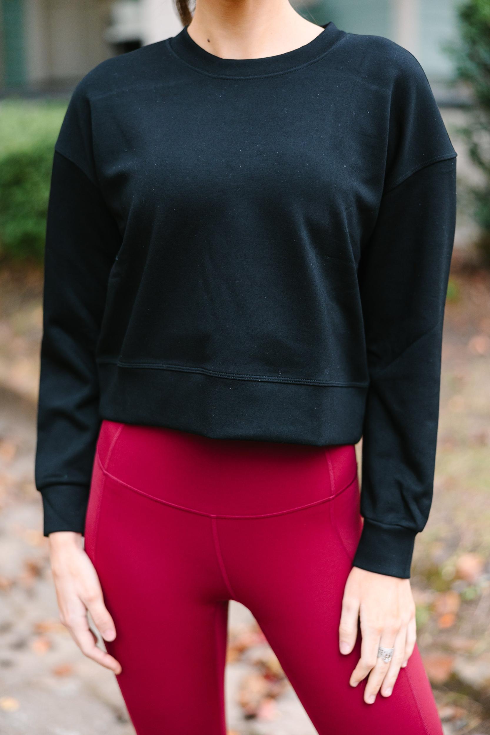 On The Move Black Cropped Pullover Female Product Image