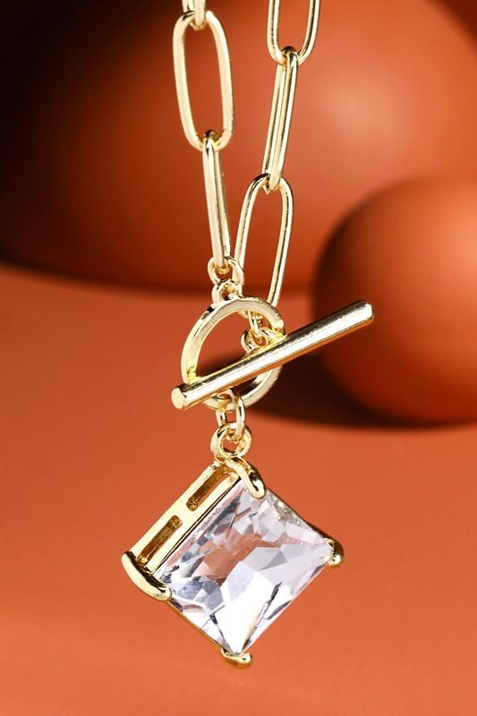 Link Chain Crystal Necklace Product Image
