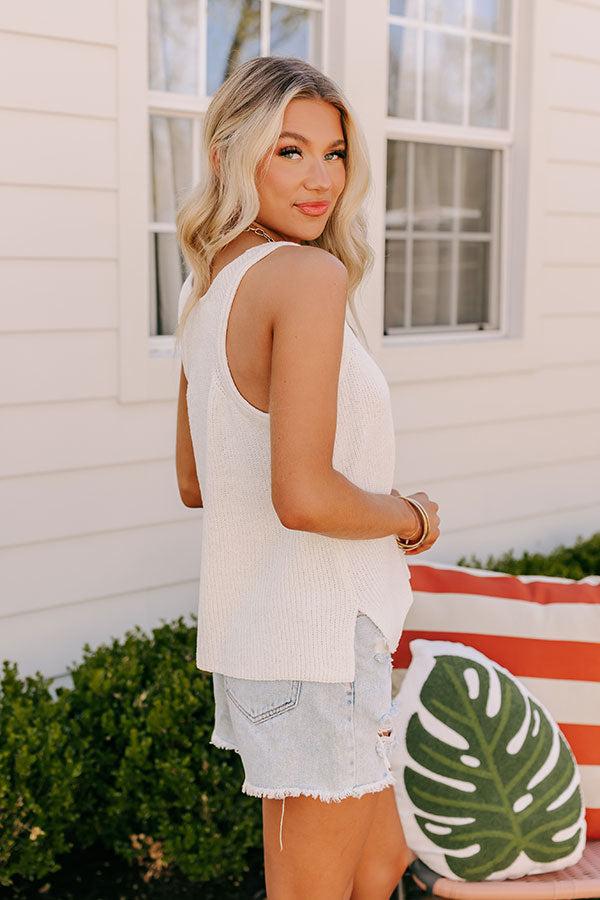 Laguna Livin' Knit Tank in Ivory Product Image