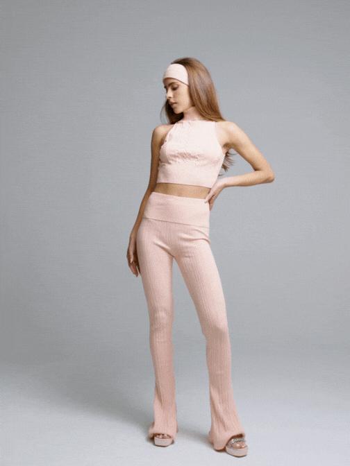 Janelle Knit Top (Peach) (Final Sale) Product Image