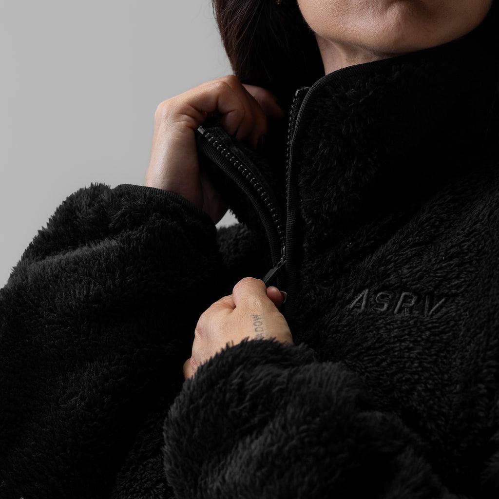 1007. Women's Sherpa Recovery 1/2 Zip - Black/White Female Product Image