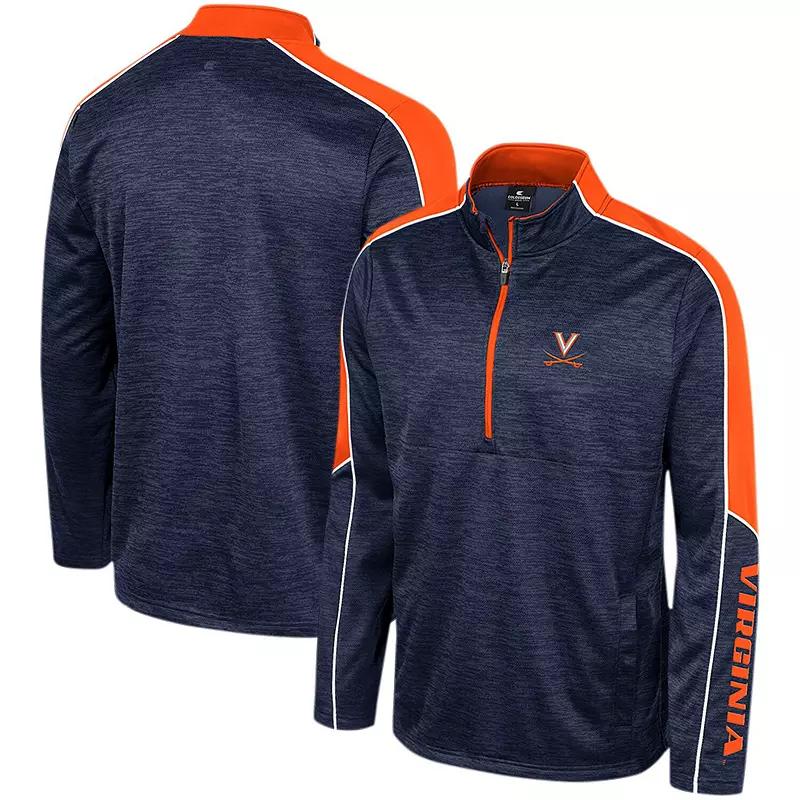 Men's Colosseum Navy Virginia Cavaliers Marled Half-Zip Jacket,  Product Image