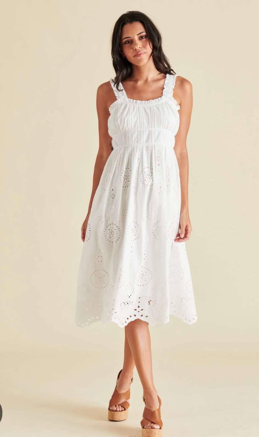 Steve Madden Eyelet Harmony Midi Dress Product Image