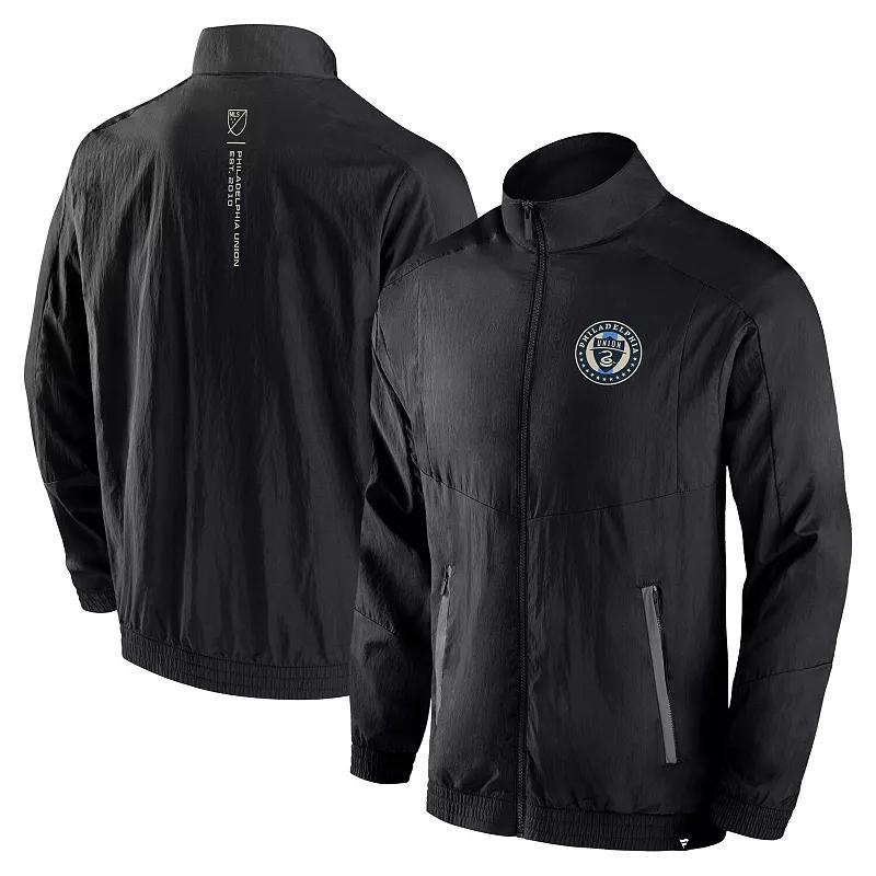 Men's Fanatics Black Philadelphia Union Header Raglan Full-Zip Jacket,  Product Image