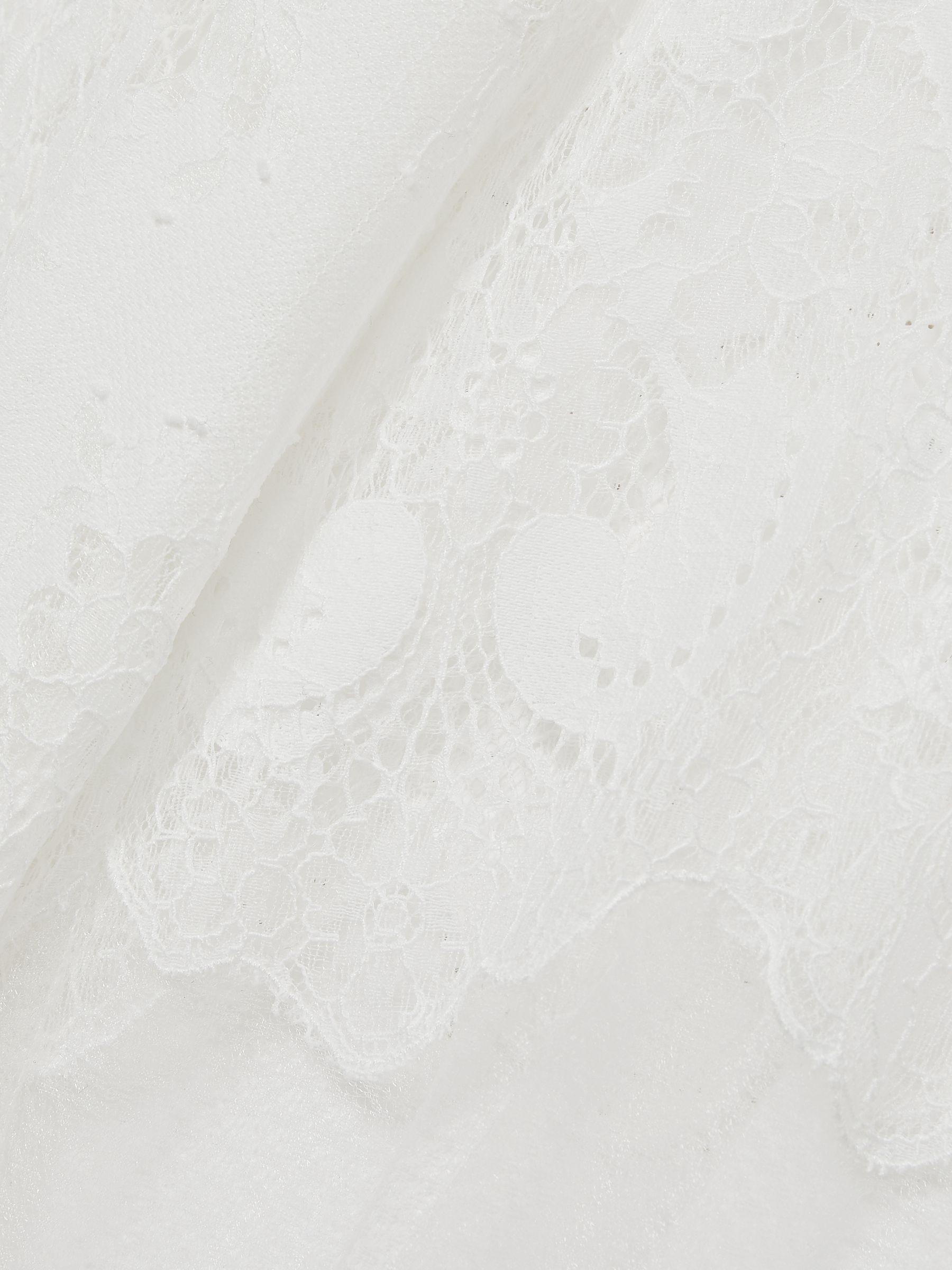 Lace Flared-Cuff Blouse in Ivory Product Image