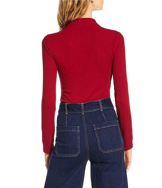 A Loves A Stretch Knit Turtleneck Long Sleeve Tee Product Image