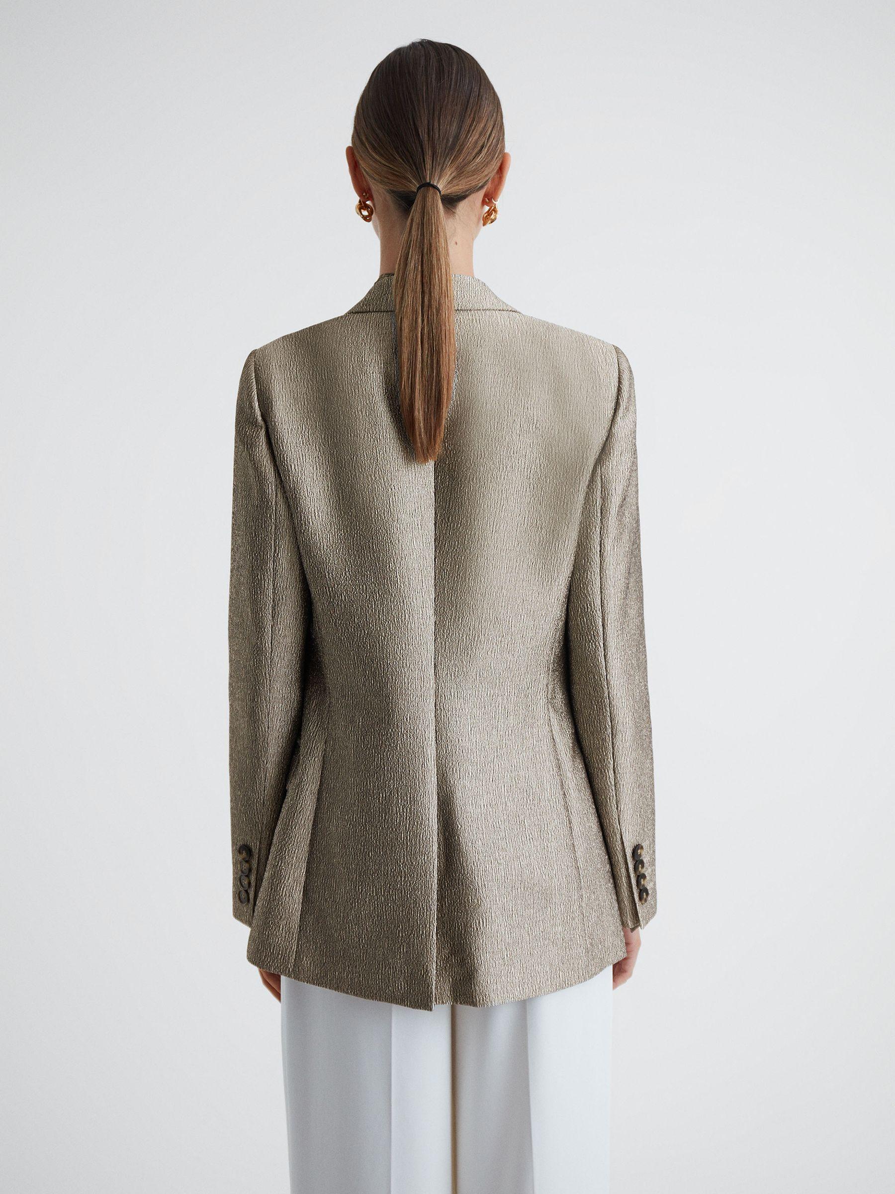 Metallic Single Breasted Blazer in Gold Product Image