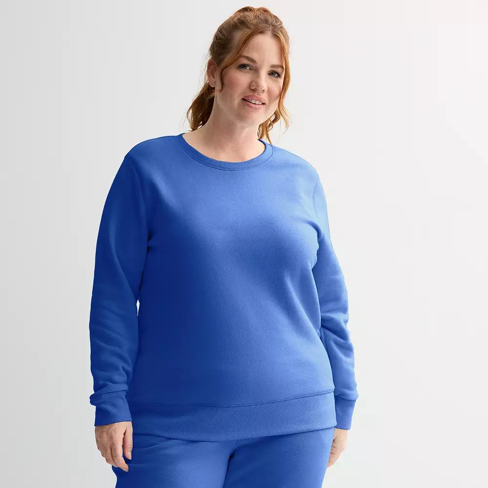 Plus Size Tek Gear® Ultrasoft Fleece Crewneck Sweatshirt, Women's, Size: 1XL, Tara Blue Product Image