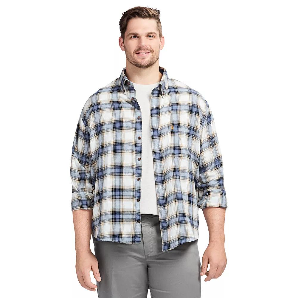 Big & Tall IZOD Stratton Flannel Long Sleeve Button Down Shirt, Men's,  Product Image